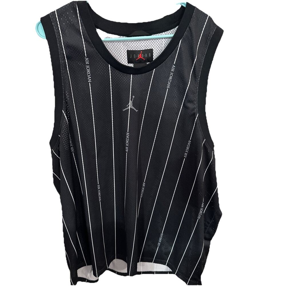 NIKE JORDAN ESSENTIALS AOP TANK JERSEY SHIRT MENS BLACK 3XL {Cab4}